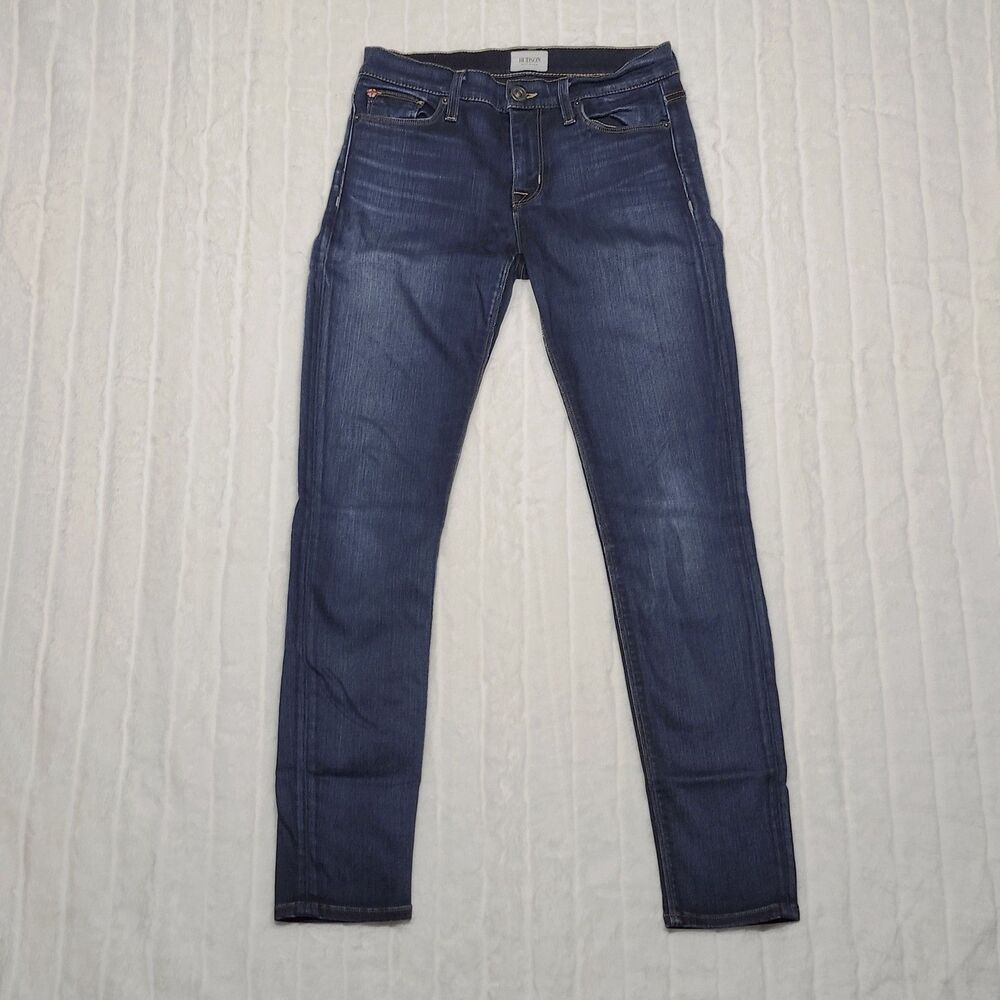 Hudson Women's Blue Denim Skinny Jeans Size 27 Made in USA Mid Rise
